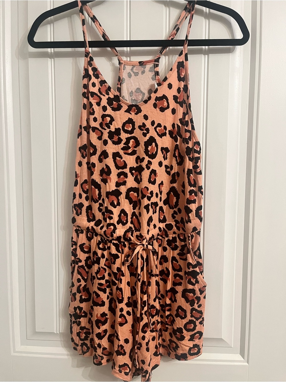 La Vie en Rose Leopard Print Sleeveless Romper - Size Small